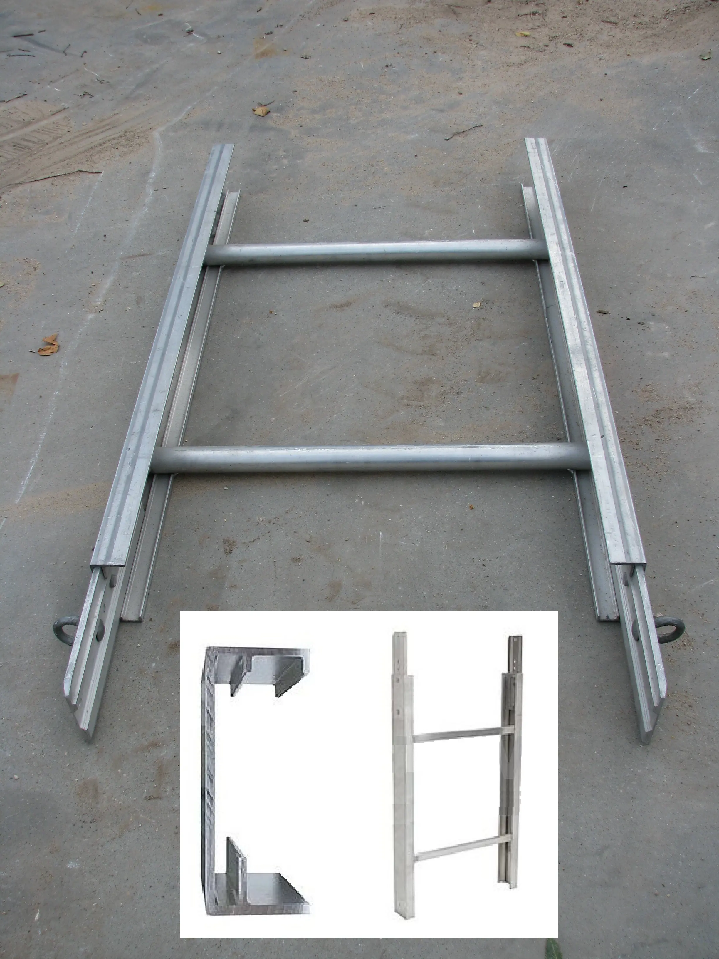 GEDA Lift 250 (200) Aluminum mast section with ring nuts (2 pcs. of bolts, washers and nuts), 1.00m