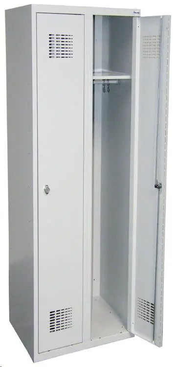 Metal wardrobe, 2 doors, without bench
