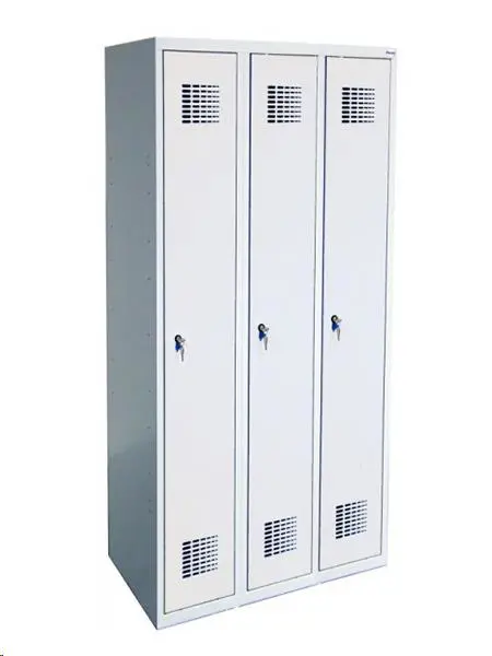 Metal wardrobe 3 door, without bench