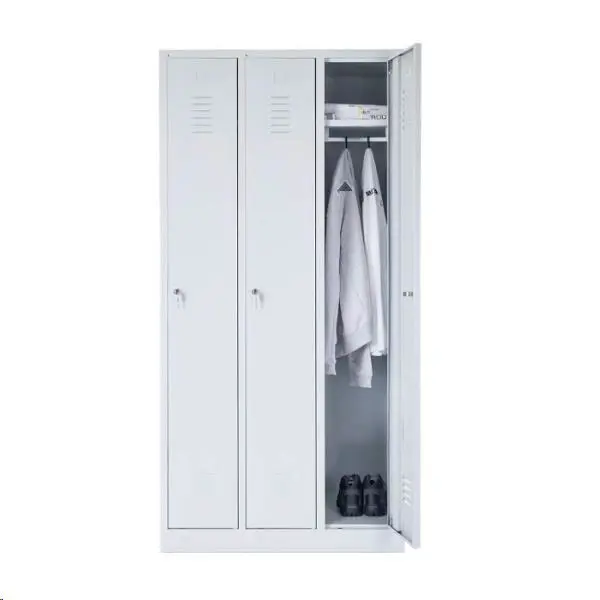 Metal wardrobe 3 door, without bench