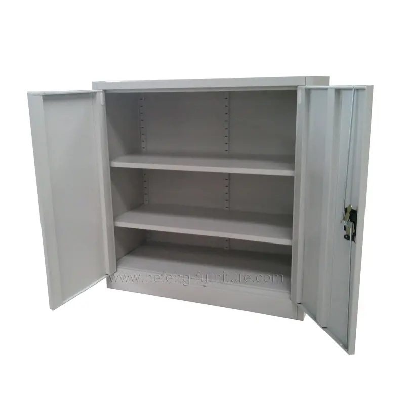 Steel filing cabinet(2-door,2 lower shelves, 80x38x130)