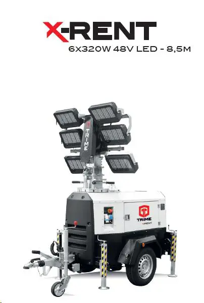 Lighting equipment with generator,  6 X 320W LED, 8,5m