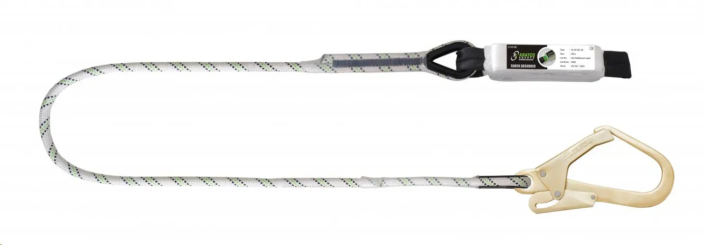 Safety rope with carbines for work at height, 1,5m