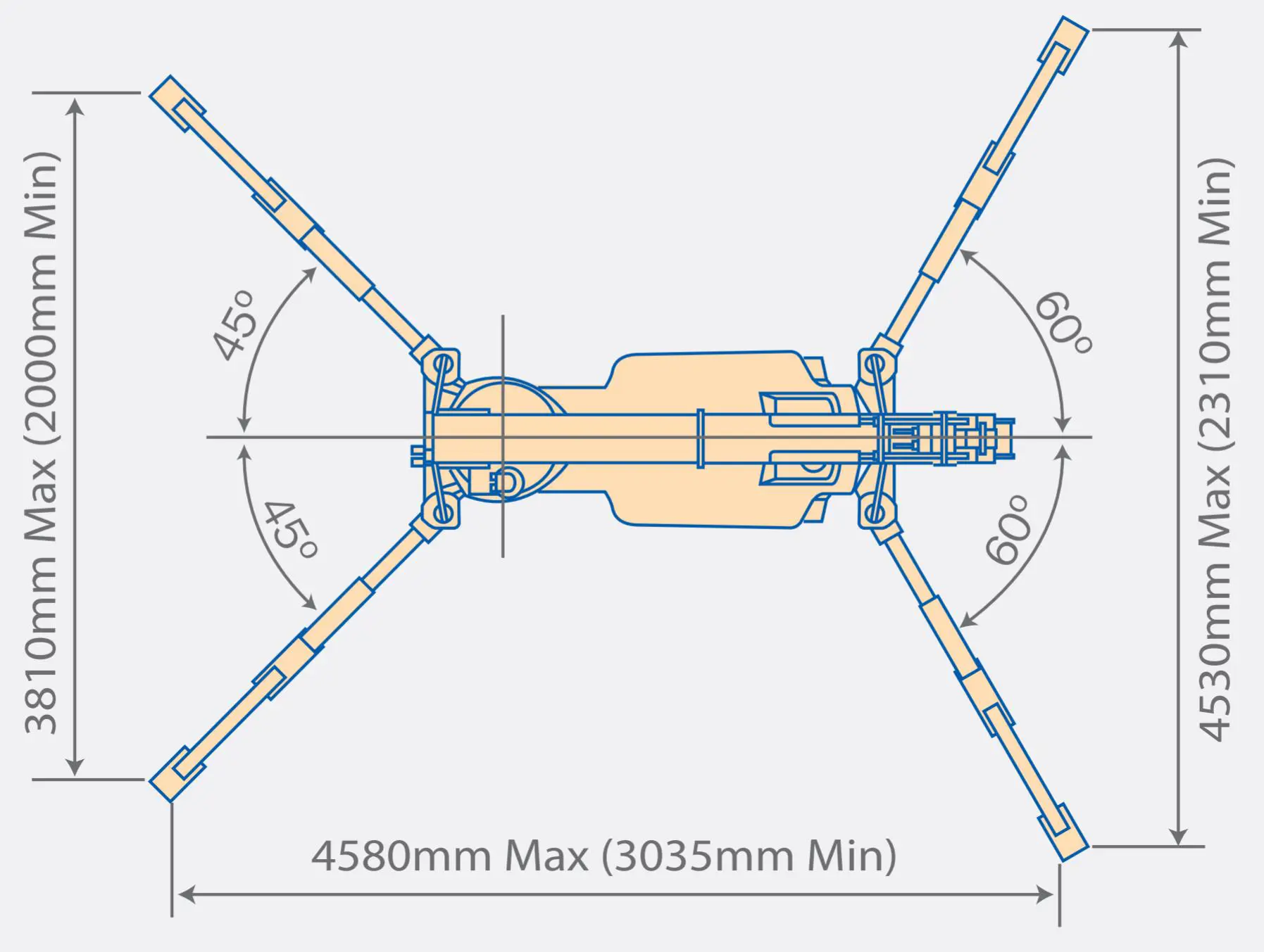 Spider minicrane, 8m, <2.8t
