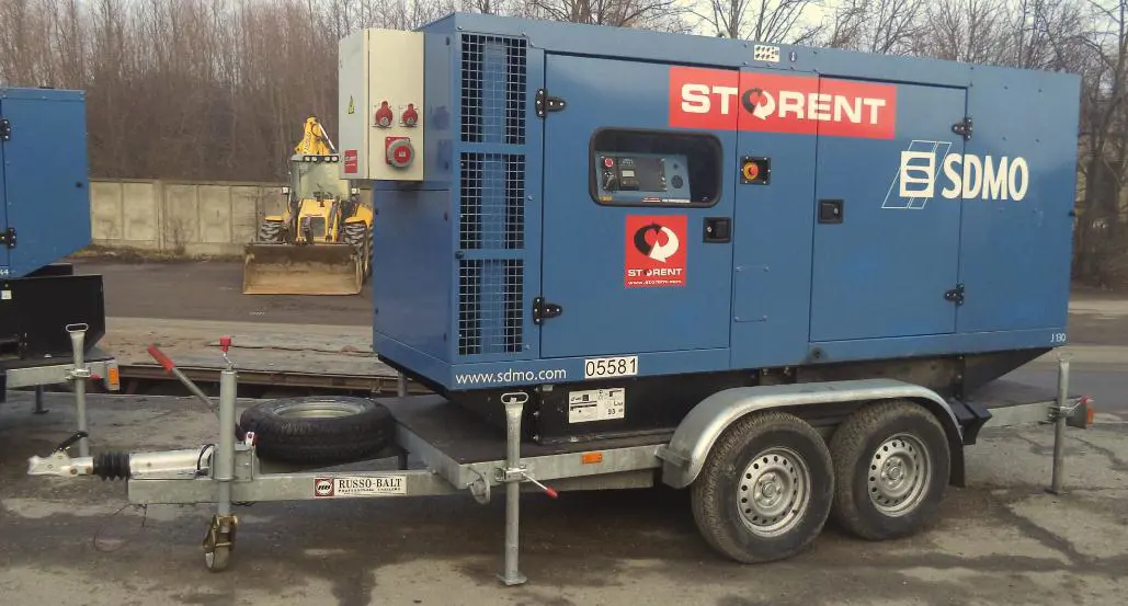 Generaattori, diesel - puoliperävaunu, 100 kW