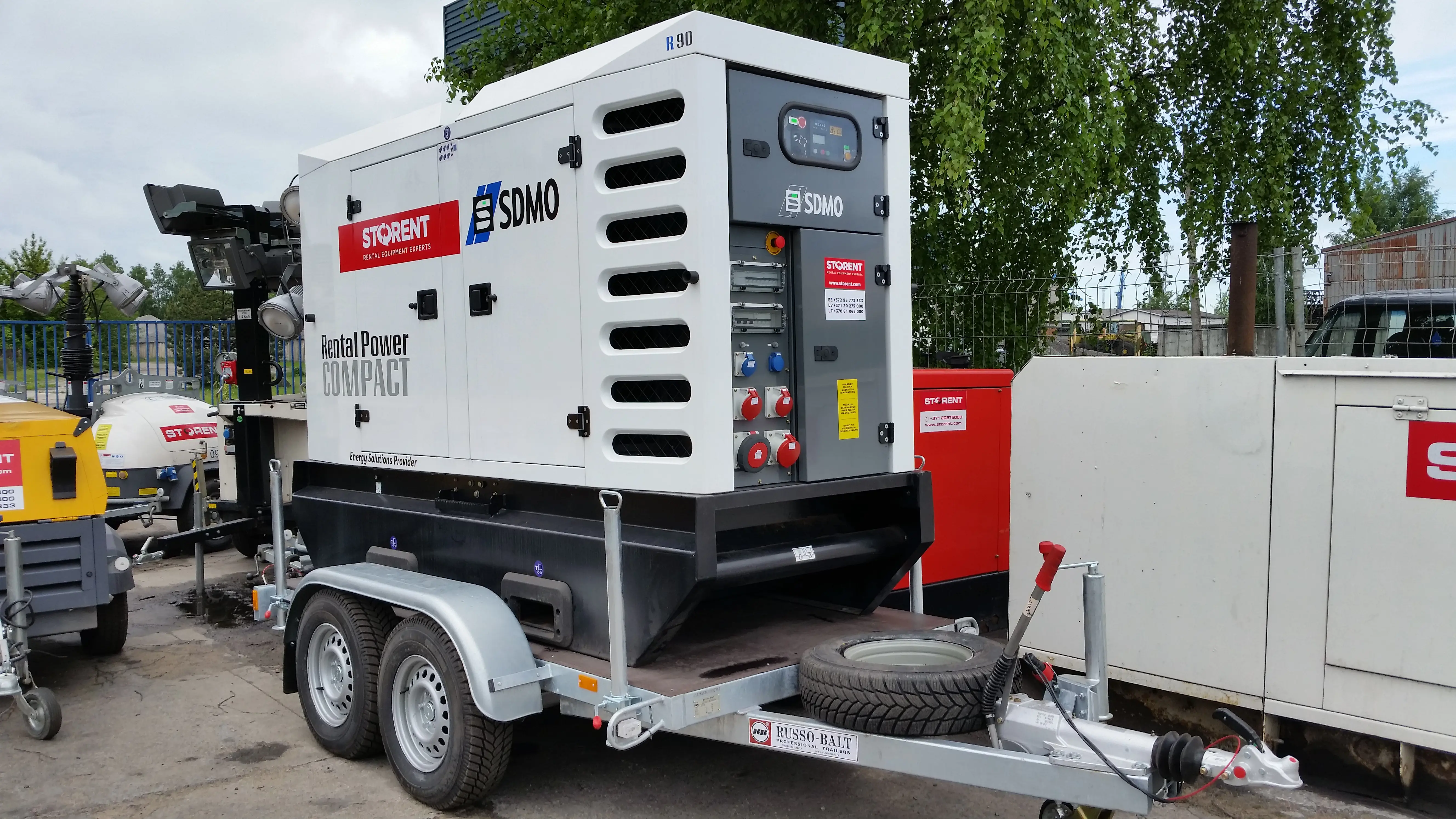 Generator, diesel - semitrailer, 64kW, 24h