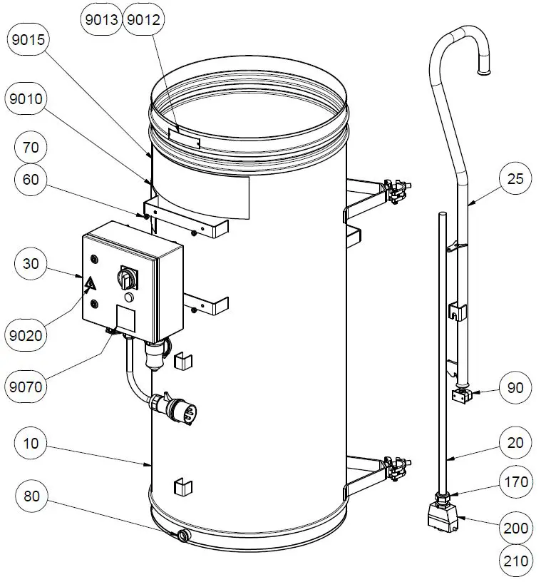 Geda 500 Cable bin with trailing cable 75 m lifting height