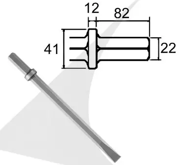 HEX 22x82 plokščias kaltas