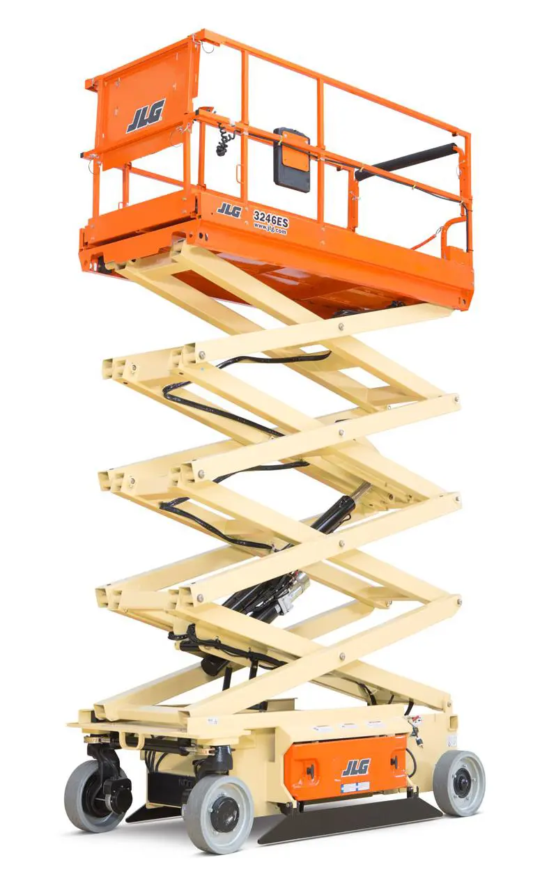 Elektrinis žirklinis kletuvas (akumuliatorius, 2WD), 12m