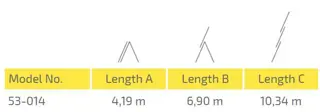 Aluminum combined ladder 3 parts, usable in form A, max. h-10,34m