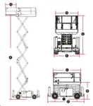 Žirklinis keltuvas (dyzelis, 4WD), 14m