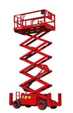 Rough-terrain scissor lift (diesel, 4 WD), 14m
