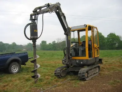 Hydraulic auger for miniekxkavator