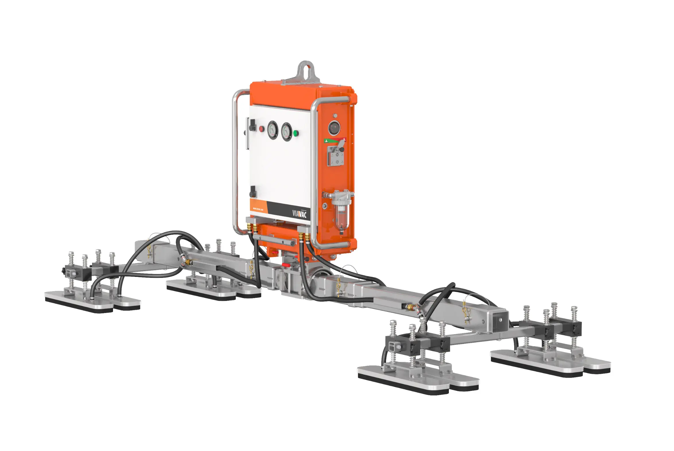 Vakuuminis universalus dvigubo kontūro keltuvas "sandwich" stogo ir sienų plokštėms, 800kg (maks. siena 14m, stogas- 25m)