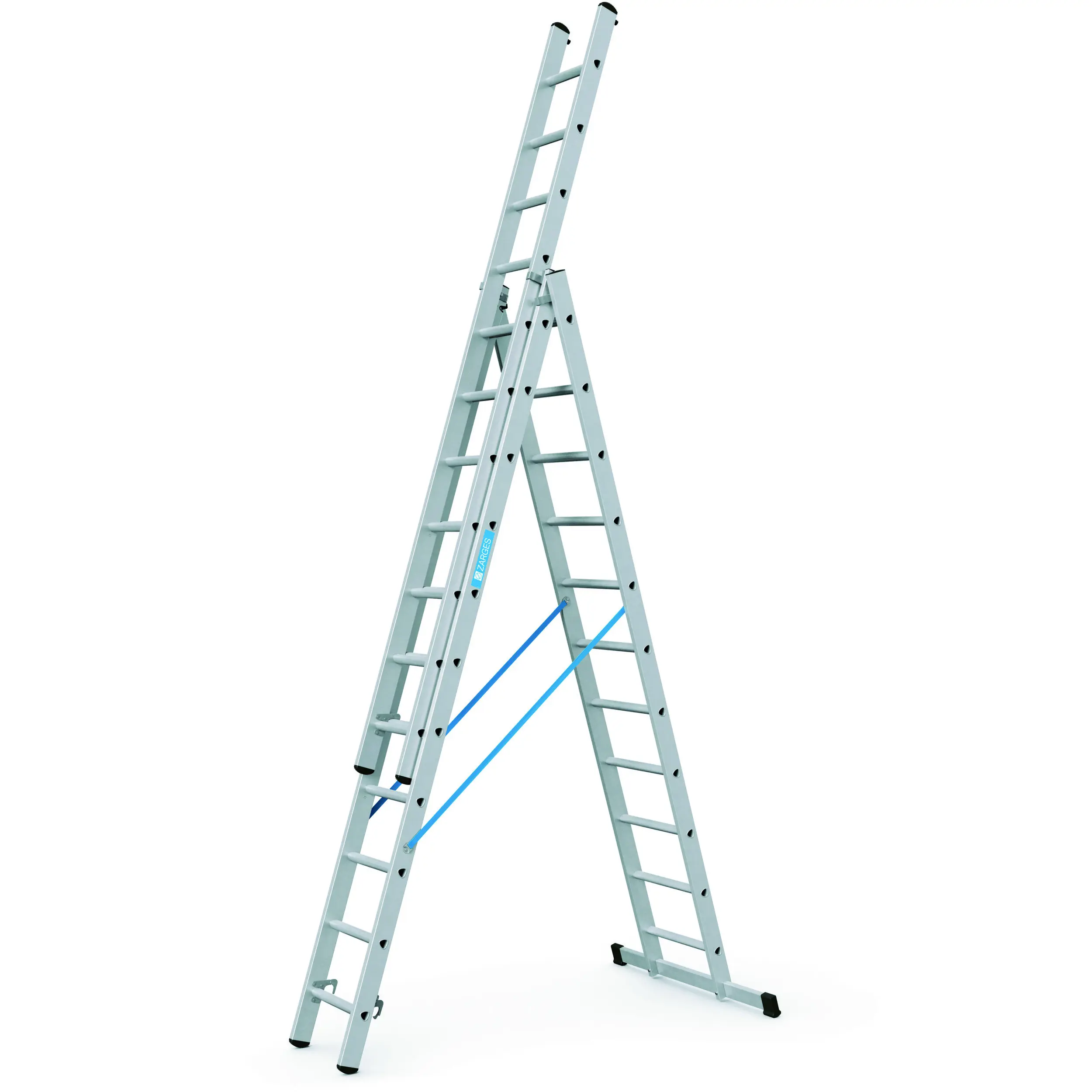 Aliuminio kombinuotos kopėčios 3 dalių, tinka A forma, maks. h-7,2m