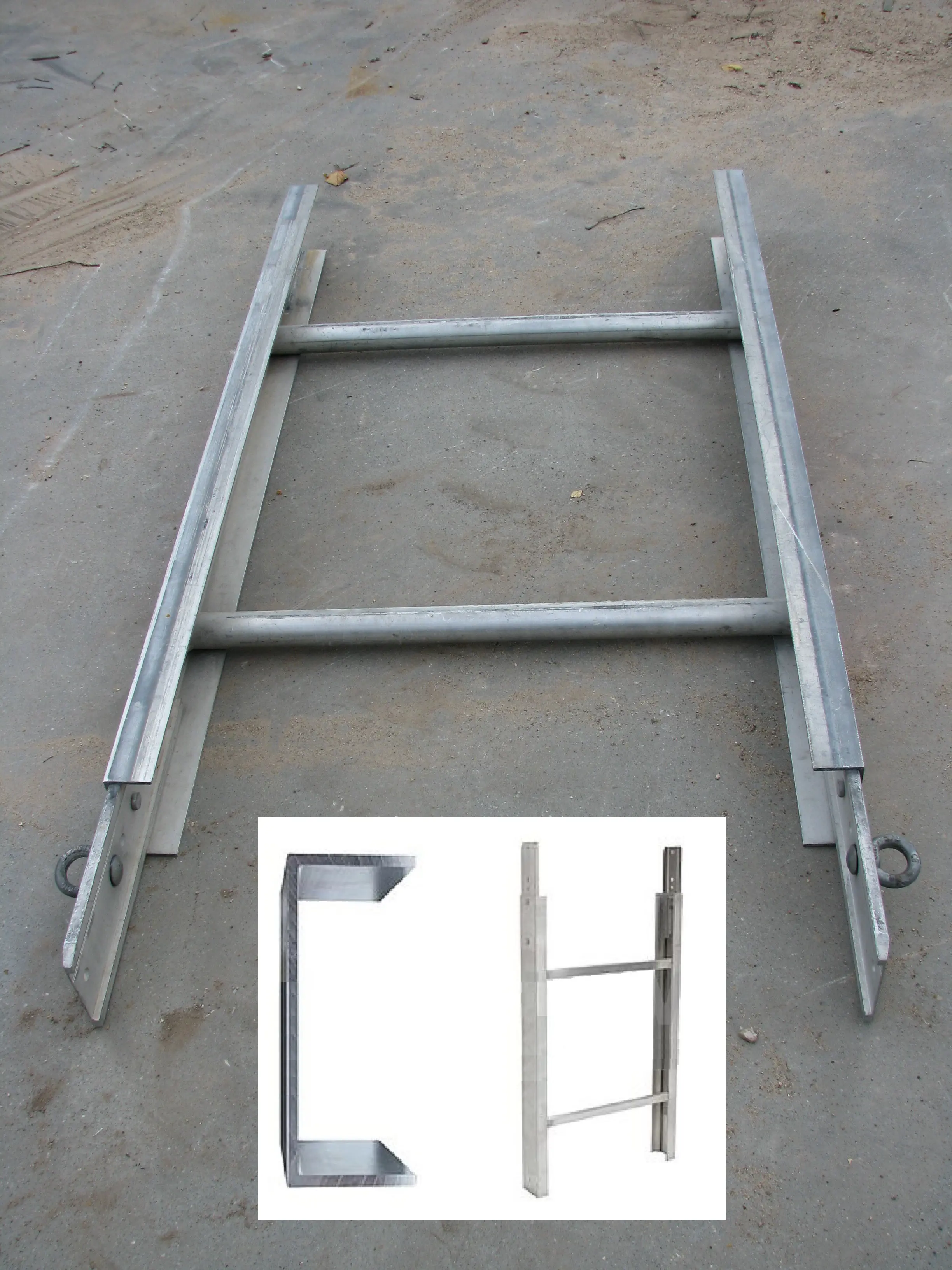 Mast for assabmbable inclined rope hoist lift, 1m