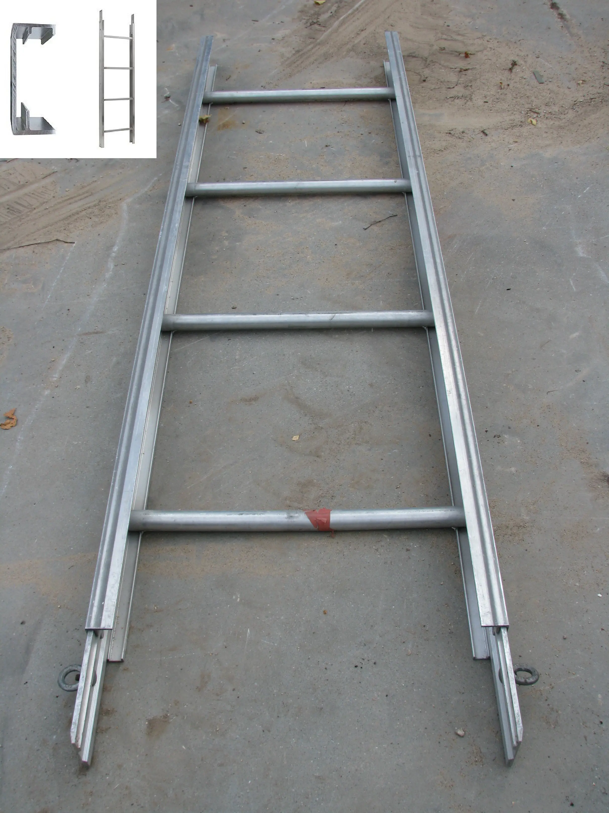 Mast for assabmbable inclined rope hoist lift, 2m