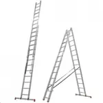 Alumīnija kāpnes, 2 daļas (2x14 soli), 7,19m, 150kg