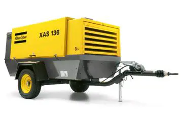 Diesel compressor 7,6 m3/min, 7bar.