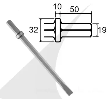 HEX 19 flat chisel