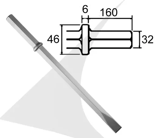 HEX 32x160 flat chisel