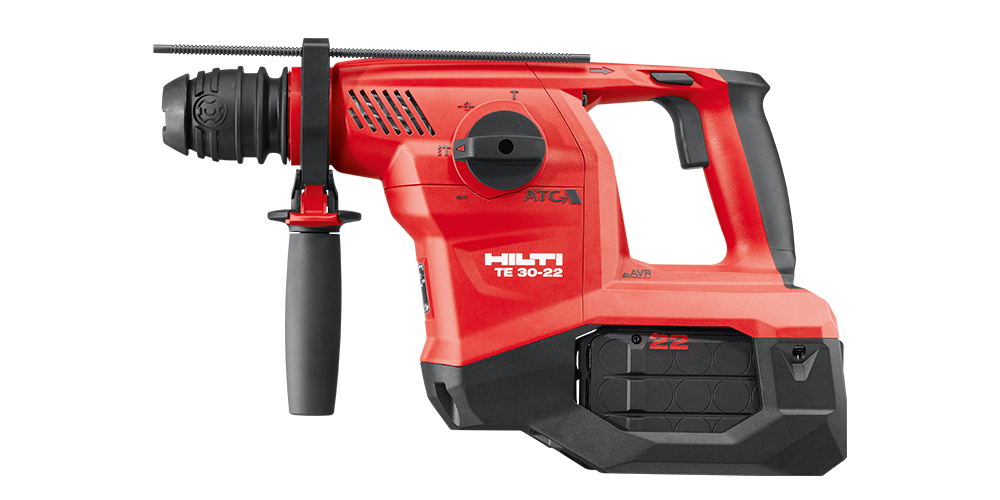 Cordless hammer drill, 28 mm, SDS + (Two batteries B22-195; 9Ah and charger C6), 22V