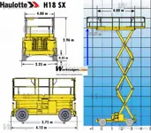Rough-terrain scissor lift (diesel, 4 WD), 18m