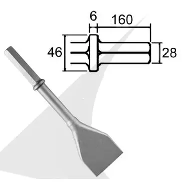 Hex 28x160 spade chisel