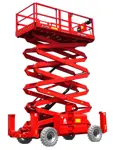 Šķērveida pacēlājs, pašgājējs nelīdzenam segumam (akumulators, 4WD ), 18 m