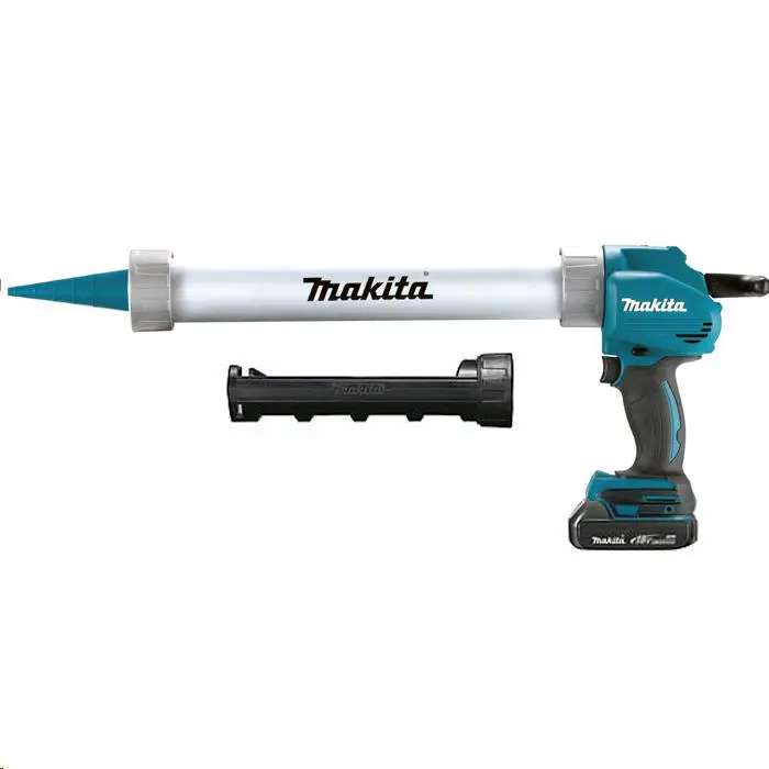 Caulking gun for cartridges and sausage packs, 18V(charger, two batteries 2Ah)