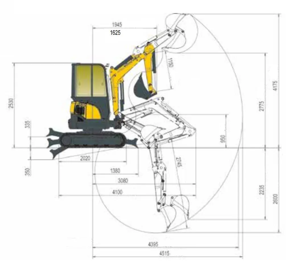 Mini-excavators, <3t (quick coupler buckets)