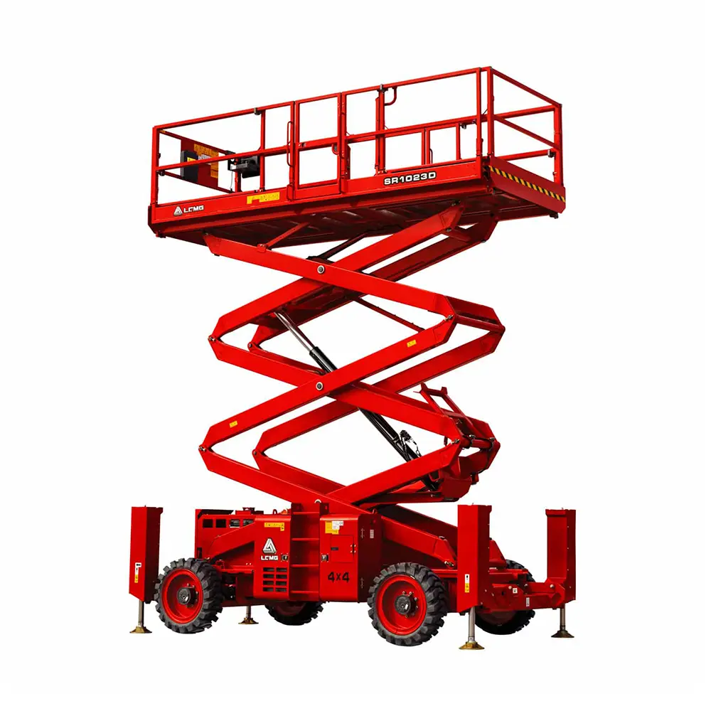 Rough-terrain scissor lift (diesel, 4 WD), 12m