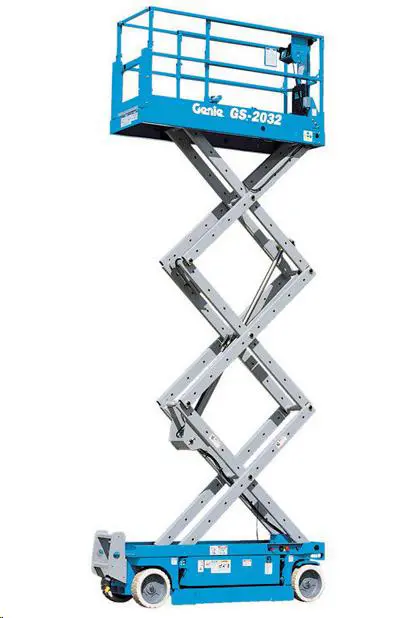 Electric scissor lift (battery, 2 WD), 8m