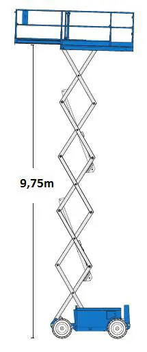 Rough-terrain scissor lift (diesel, 4 WD), 12m