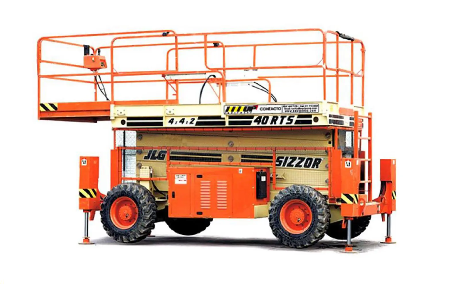 Rough-terrain scissor lift (diesel, 4 WD), 14m