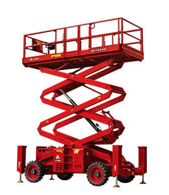 Rough-terrain scissor lift (diesel, 4 WD), 12m