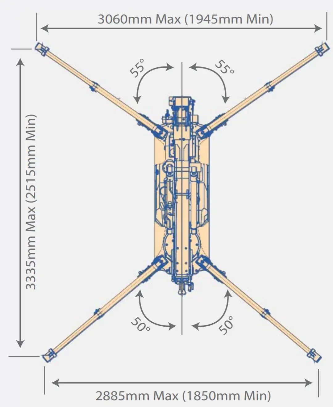 Spider minicrane, 1,7t, 5/5m